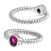SR-5364-PQ-4" Sterling Silver Ring With Pink Quartz Jewelry Bali Designs Inc